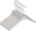 Clear Hangers 10 Pack, Crystal Clear Luxury Non-Slip Hangers for Suits, Coats, Dresses, Heavy Duty Thin Design Saves Closet Space Smoky Gray