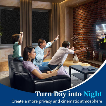 Niviy Blackout Window Privacy Film Room Darkening Black Out Windows Covers Sun Blocking Removable Window Tint for Home,Bedroom,Garage 17.5 x 78.7 Inches