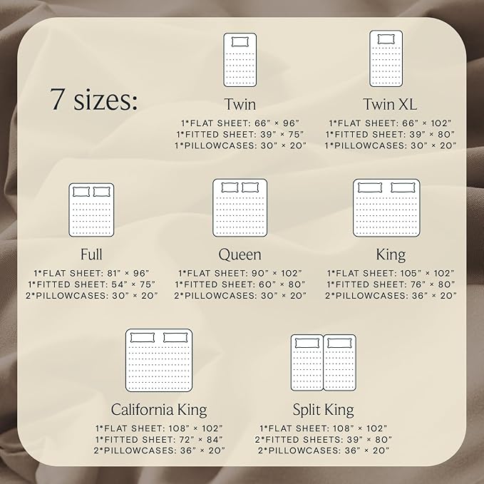 LuxClub 4 PC Full Sheet Set, Deep Pockets Wrinkle Free Cooling Bed Sheets Hotel Bedding for Women, Men, Kids & Teens, Includes 1 Fitted Sheet, 1 Flat Sheet and 2 Pillowcases-Soft Dark Khaki
