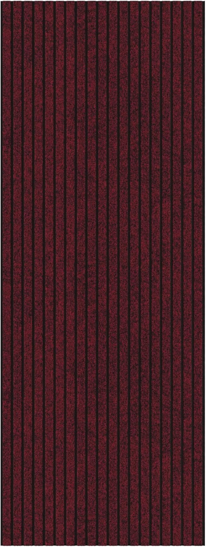 Ottomanson Mud Mat 2' x 2' Entryway Rug - Non-Slip Scraper Doormat for Muddy Paws, Dirt Trapping Indoor/Outdoor Mat for High-Traffic Areas, Kitchen, Garage, Patio, Red