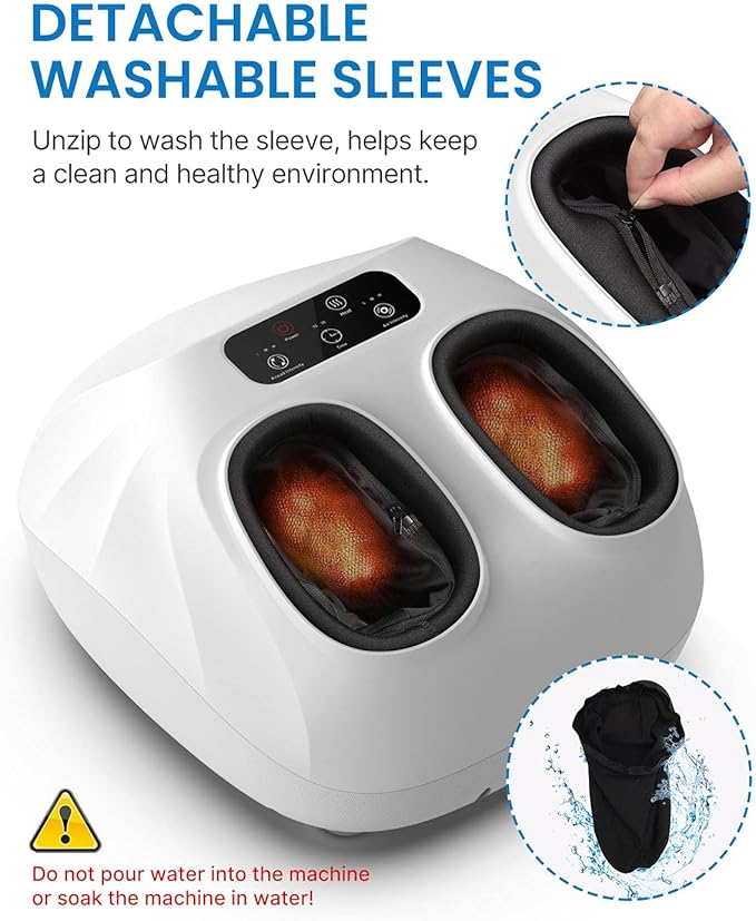 RENPHO Foot Massager Machine with Heat [2026 Upgraded], Shiatsu Foot Massager for Plantar Fasciitis, Christmas Gifts for Women, Cordless Control, Up to Size 14, WH