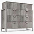 LGHM Fluted Dresser for Bedroom with 8 Drawers, Modern 8 Drawers Dressers with Semi-Cylindrical, Chest of Drawers Closet Organizers and Storage Clothes, 43" Tall Dresser with Bold Steel Frame, Gray