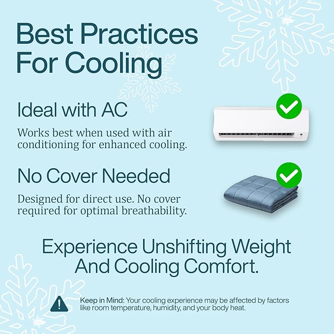 HomeSmart Cooling Weighted Blanket Queen Size 50 lbs, Designed with Hi-Tek Stay Cool Fabric On Both Sides of The Blanket, Machine Washable, Very Heavy