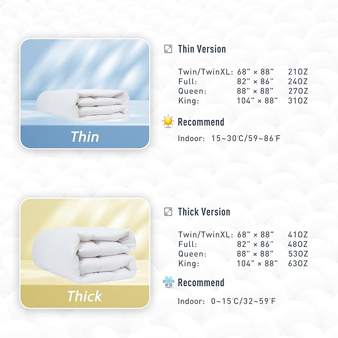 sunflower Twin Comforter White Lightweight Down Alternative Filling 100% Cotton Shell Bedding Twin XL Comforter Blanket for Dorm Hot Sleepers with Corner Tabs Soft Breathable Machine Washable