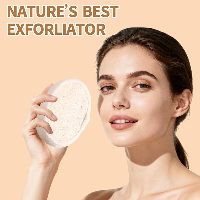 Natural Shower Loofah Sponge Exfoliating Body Scrubber，Natural Organic Beauty Exfoliating Loofah for Men and Women, Suitable for Cleansing Face Scrubber and Body Bath 2PCS (2 Small)
