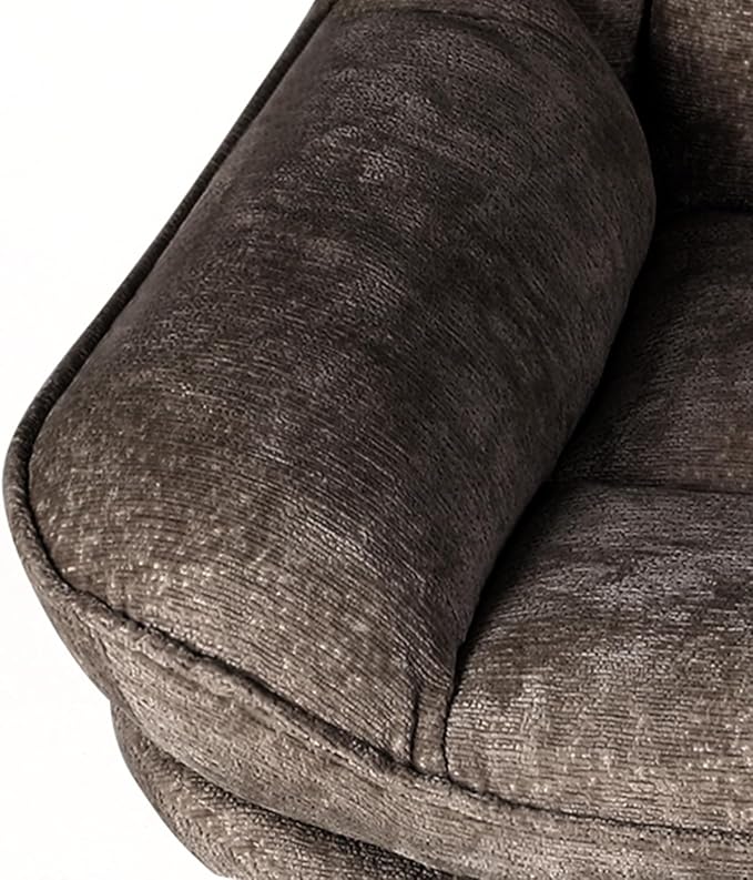 360°Free Swivel Accent Chair Set of 2 for Living Room, Slightly 20°Rocking, 24" High Backrest Upholstered Armchair, Ergonomic Design, Chenille Breathable Soft Fabric Modern Single Sofa, Brown