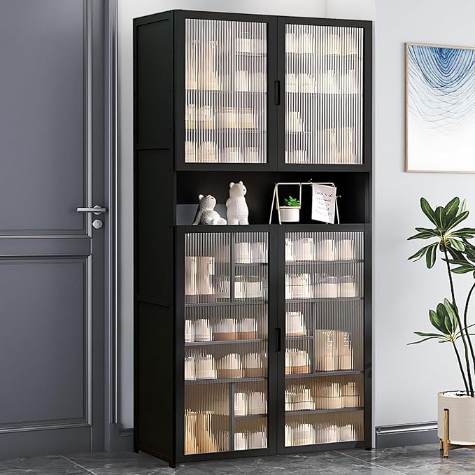 Bamboo Shoe Cabinet with Acrylic Door,11-Tier Shoe Storage Rack, 40-45 Pairs Freestanding Shoe Rack, Entrance Shoe Cabinet for Hallway Living Room