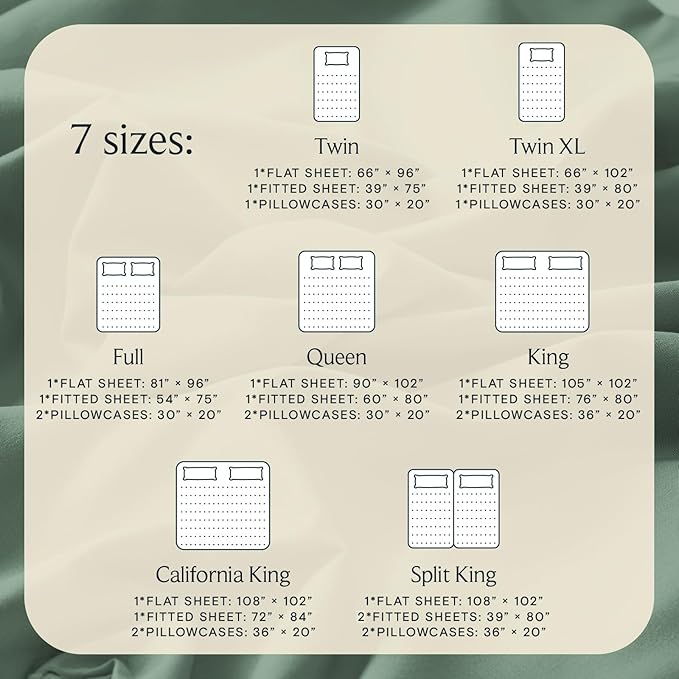 LuxClub 4 PC Full Sheet Set, Deep Pockets Wrinkle Free Cooling Bed Sheets Hotel Bedding for Women, Men, Kids & Teens, Includes 1 Fitted Sheet, 1 Flat Sheet and 2 Pillowcases-Soft Tree Moss Green