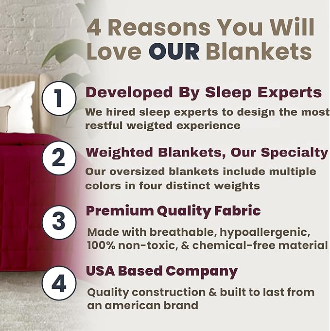 HomeSmart 50 lbs Weighted Blanket King Size 50lbs - Heaviest Weighted Blanket - Breathable, Hypoallergenic, Ultra Soft Fabric