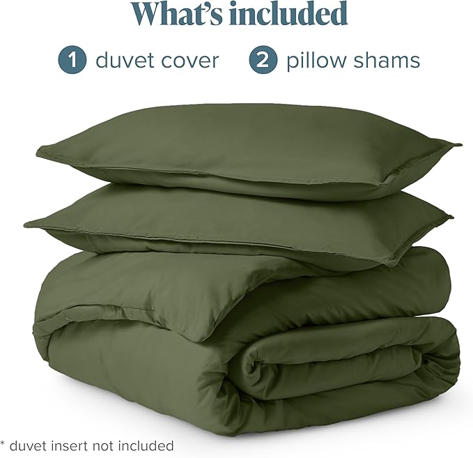 Bare Home Bedding Duvet Cover Queen Size - Premium 1800 Super Soft Collection - Lightweight, Cooling - Soft Breathable Bedding Duvet Cover (Queen, Cypress)