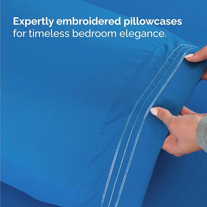 Twin Size 3 Piece Sheet Set - Comfy Breathable & Cooling Bed Sheets Set - Hotel Luxury Bedding for Women, Men, Kids, Teens, Boys & Girls - Deep Pockets, Soft and Wrinkle Free - Oeko-Tex - Royal Blue