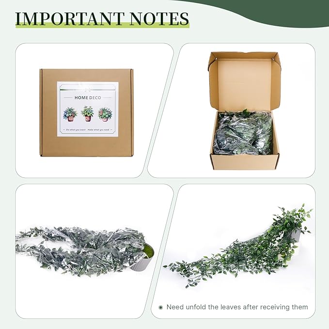 Artificial Hanging Plants for Shelf, Fake Potted Greenery 2-Pack Faux Eucalyptus Vine in Black Pot, Décor for Office Living Room Bathroom Indoor Outdoor