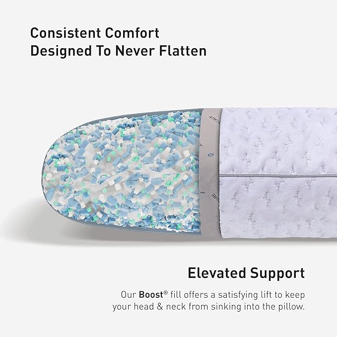 Bedgear Balance Performance Pillow – 0.0 - Moisture Wicking Bed Pillow for All Sleep Positions - Medium Firmness Bed Pillow - Washable Removable Cover – 20" W x 26" L x 4.75" H