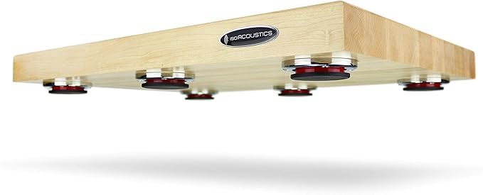 IsoAcoustics Delos Turntable Isolation Butcher Block Series: 2216M1 (22" W x 16" D x 1.75" H) Maple