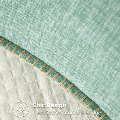 MIULEE Pack of 2 Couch Throw Pillow Covers 18x18 Inch Greyish Green Farmhouse Decorative Pillow Covers with Stitched Edge Soft Chenille Solid Dyed Spring Pillow Covers for Sofa Bed Living Room