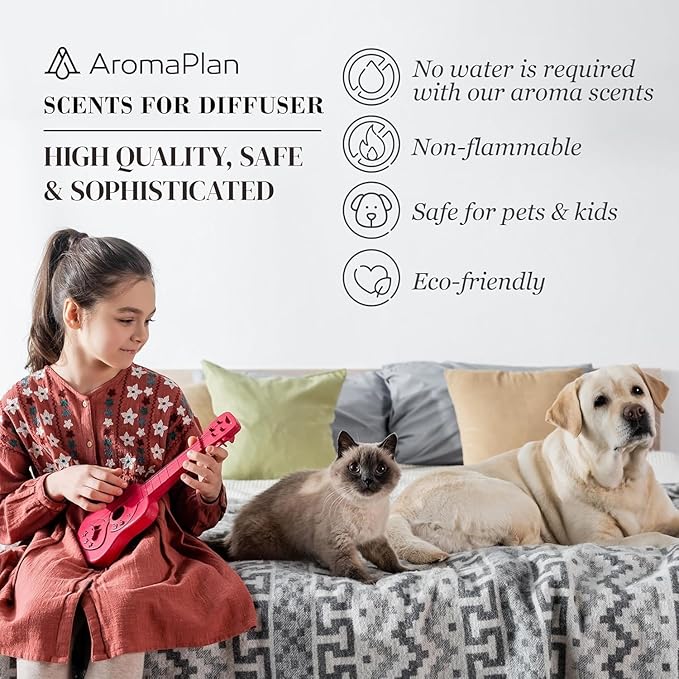 AromaPlan Hotel Scents Vanilla Birch 5 Fl Oz (2 Pack), Luxury Aroma & Hotel Fragrance Diffuser Oil- Hotel Diffuser Oil for Aromatherapy- USA Made, Bigger Bottle, Bolder Aroma & Longer Lasting