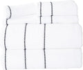 Lavish Home 6 Piece Bathroom Towels Set - 525GSM 100% Cotton Bathroom Essentials - 2 Bath Sheets, 2 Hand Towels, and 2 Wash Cloths for Bath, Shower, Gym, Spa, and Dorm Room (White)