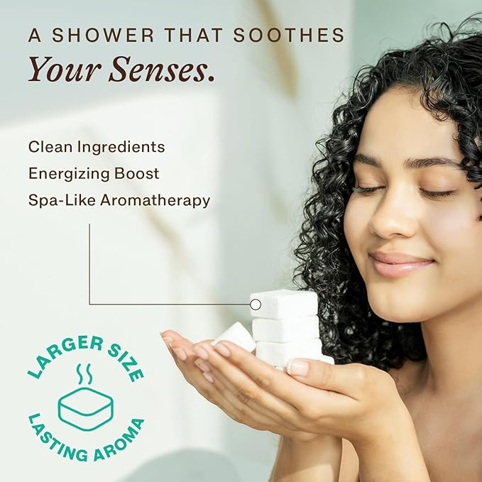 Shower Steamers Aromatherapy - USA Made with Natural Ingredients & Eucalyptus Essential Oil, Christmas Stocking Stuffers for Men & Women, Large Shower Bombs, White Elephant Relaxation Spa Gifts