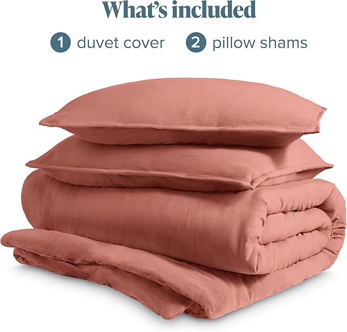 Bare Home Microfiber Duvet Cover Set - Ultra Soft Washed Microfiber - King/California King - Linen-Like Look - Easy Care - Breathable Fabric - Our Softest Duvet Cover Set (King/Cal King, Dusty Rose)