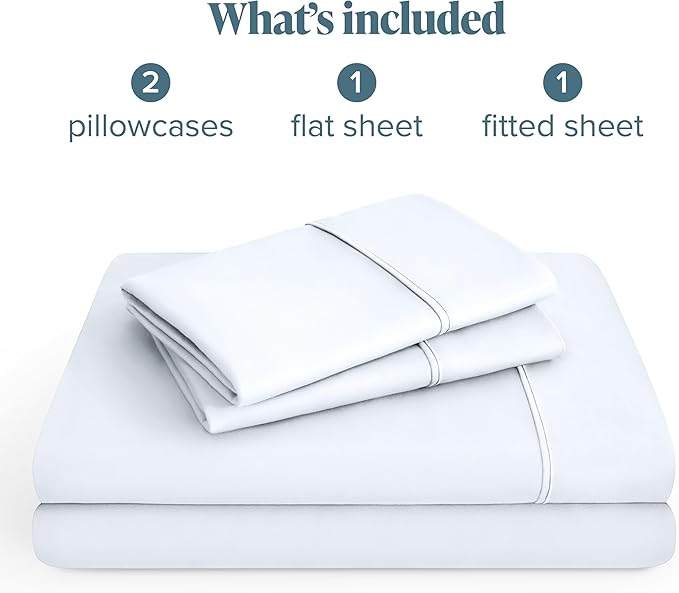 Bare Home Hotel Luxury Twin Sheet Set, Extra Soft - 4 Piece Set - Deep Pockets - Easy Fit - Cooling & Breathable - Wrinkle, Fade, Stain Resistant - Includes 2 Pillowcases (Twin, White)
