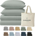 Cloud Scape Linen 100% Egyptian Cotton California King Sheet Set, 400 Thread Count,4 Pieces Luxury Bedding Set, Hotel Quality, Silky Soft, Breathable and Durable, Deep Pockets up to 17, Mineral