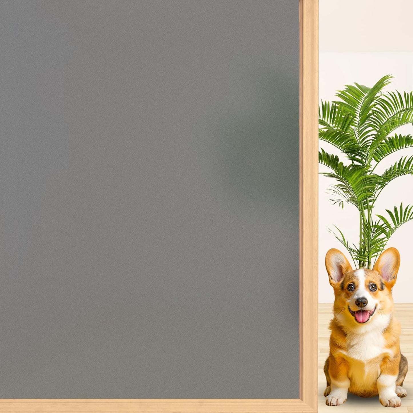 Niviy Window Darkening Film Day and Night Privacy Window Cling Sun Blocking Glass Door Window Cover Gothic Decor for Bedroom,Garage, Renter House (Grey, 17.5 x 78.7 inch)