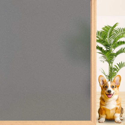 Niviy Window Darkening Film Day and Night Privacy Window Cling Sun Blocking Glass Door Window Cover Gothic Decor for Bedroom,Garage, Renter House (Grey, 17.5 x 78.7 inch)