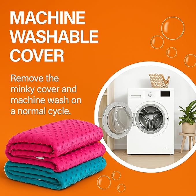 hazli Super-Soft Kids Weighted Blanket 7 Pounds - Weighted Blanket for Kids - Easy to Clean, Washable Minky Cover - 41x60 Inches 7lbs Child - Heavy Blanket for Girls and Boys