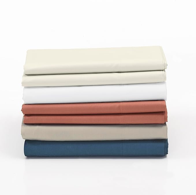 Cuddledown Dreamstead 100% Cotton Bed Sheets Set | 300 Thread Count | Luxurious Sateen Weave | Pure Combed Cotton | Soft | Wrinkle Resistant | 4 Piece Set | Navy | Queen | 60” x 80”