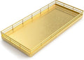 Oak Bathroom Toilet Tank Tray, 13" Wood Toilet Paper Storage Basket Back of Toilet Basket Organizer, Vanity Tray for Perfume Makeup Candle Kitchen Counter Coffee Table Decor, Gold