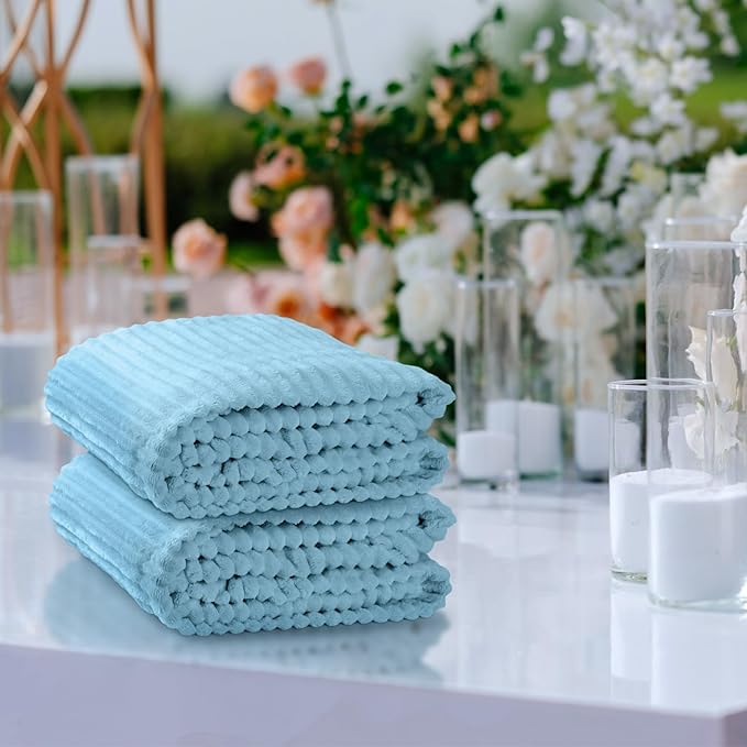 Buryeah 12 Pcs Flannel Throw Blanket Bulk 50 x 60 in Sleepover Blanket Outdoor Wedding Throw Lightweight, Oeko-tex Standard 100 Certified for Sofa Homeless Gifts (Teal)