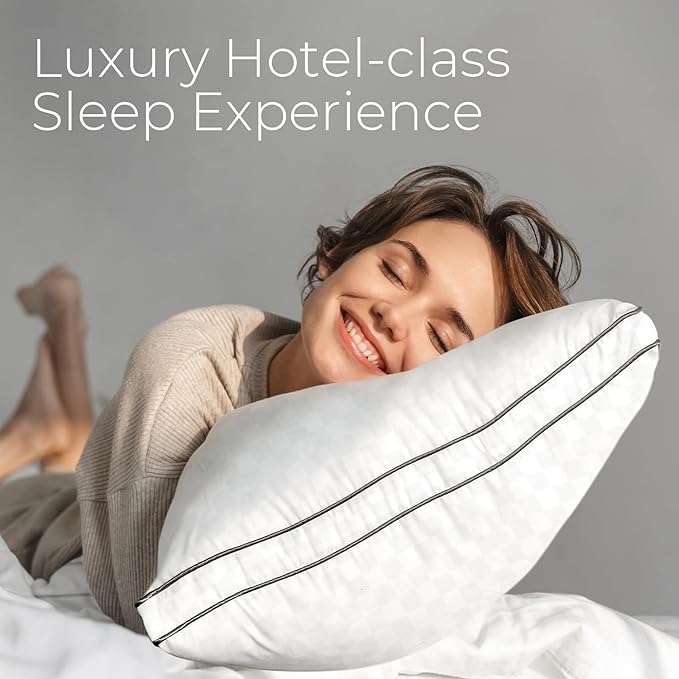Sweetnight Pillows Queen Size Set of 2, Bed Hotel Pillows, Almohadas para Dormir, Side Back Stomach Sleeper, Relief Neck, Head, Shoulder