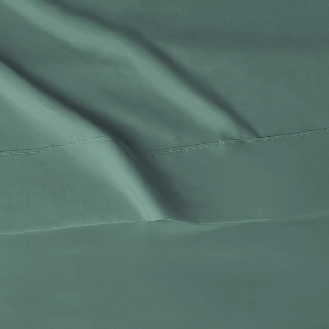 Amazon Basics Lightweight Super Soft Easy Care Wrinkle Free Microfiber 3 Piece Bed Sheet Set with 14-Inch Deep Pockets, Twin, Emerald Green, Solid, Kids, Men & Women Bedding