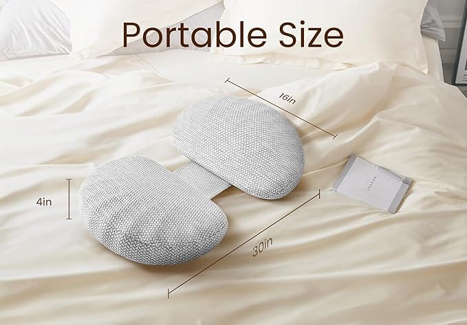 Pregnancy Pillow for Sleeping Memory Foam Pillow for Side Sleeper, Maternity Pillow Support for Back, Belly, HIPS for Pregnant Women, Portable and Adjustable Travel Wedge Pillows Grey
