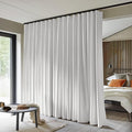 Room Divider Curtains Total Blackout Privacy Curtain Panel Room Thermal Insulated Noise Reduction Curtain for Bedroom Window Living Room Ceiling Track Curtains W 120 × H 96 in White.