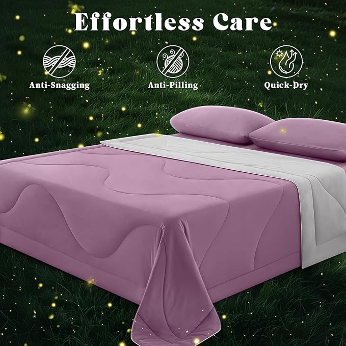Cooling Comforter Twin Size, Double-Sided Cooling Blanket for Hot Sleepers & Night Sweats, Arc-Chill Q-Max > 0.4 Breathable Ice Blanket, Lightweight Cold Comforter (68''x90'', Muted Pink)
