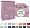 Bella Coterie Luxury Bamboo Viscose Split King Size Sheet Set | 2 Fitted Sheets for Sleep Number & Adjustable Beds | 100% Organically Grown | Cooling & Ultra Soft | 18” Deep Pocket [Lilac]