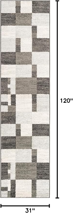 Unique Loom Autumn Collection Area Rug - Providence (2' 7" x 10' Runner, Gray/ Ivory)