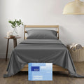 THREAD SPREAD 100% Cotton Sheets Twin Size - 400 Thread Count Cotton Bed Sheets Twin, 3 PC Set (Dark Grey), Luxury Soft, Breathable, Cooling, Sateen Weave 16" Deep Pocket Bedsheet for Dorm Rooms