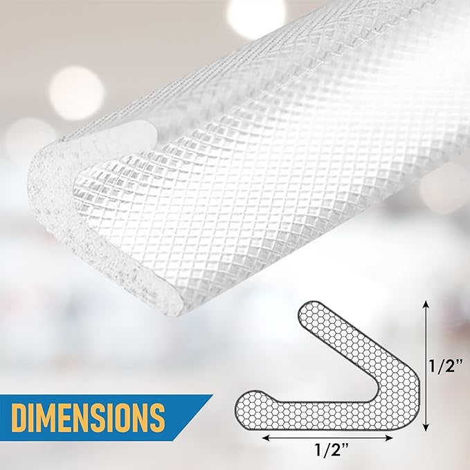 Adhesive V Shape Weatherstrip, Weather Stripping Door Seal Strip Foam Door Frame Insulation Side Jamb Bottom Groove Gap Filler Soundproof V Weatherstripping (White, 1/2 in x 1/2 in x 26 Ft)