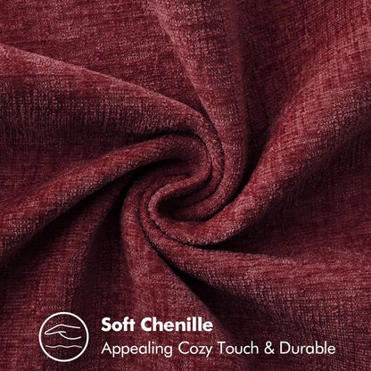 MIULEE Pack of 2 Christmas Pillow Covers 18x18 Inch Burgundy Red Farmhouse Decorative Throw Pillow Covers with Stitched Edge Soft Chenille Solid Dyed Couch Pillow Covers for Sofa Bed Living Room