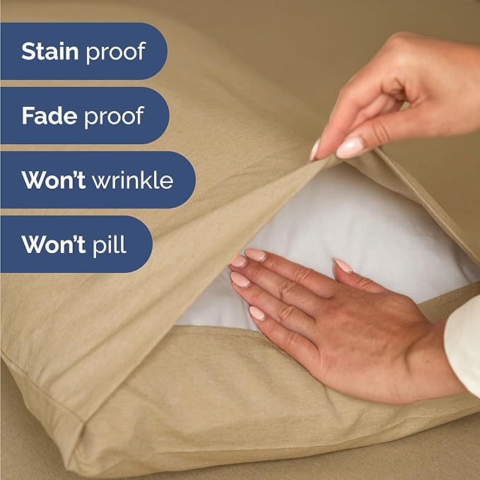 Twin 4 Piece Sheet Set - Cooling, Comfy & Breathable - Hotel Luxury Bedding, Includes Fitted Sheet for Women, Men, Kids & Teens - 1 Flat, 1 Fitted Sheet, 2 Pillowcases w/Deep Pockets - Heathered Tan