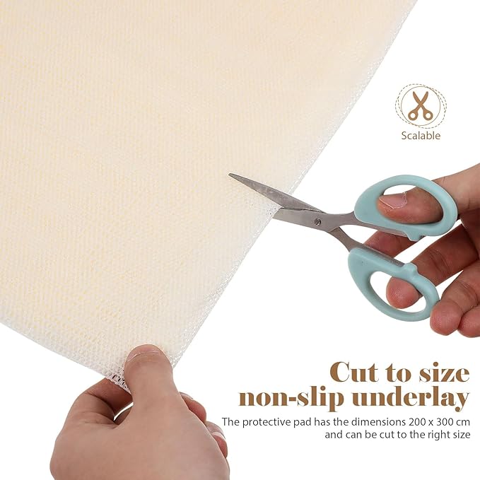 SAFIGLE Rubber Rug Pad Non Skid Rug Pad 200X300Cm Natural Rubber Anti Slip Floor Protector on Hardwood and Carpeted Stairs