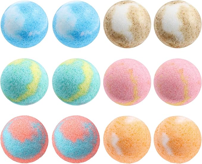 12-Pack Bath Bomb Set for Men & Women, Christmas Aromatherapy Spa Bombs with Essential Oils, Giftable Bath Essentials for Relaxation & Self Care