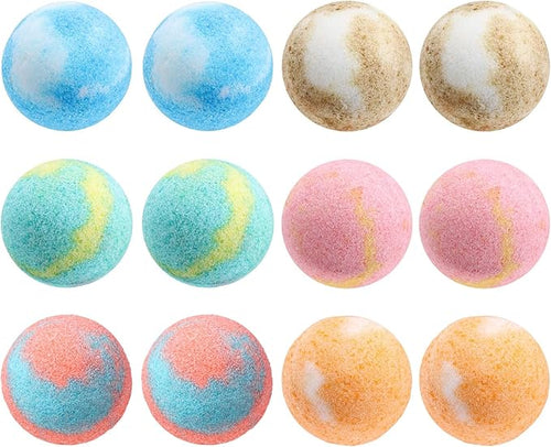 12-Pack Bath Bomb Set for Men & Women, Christmas Aromatherapy Spa Bombs with Essential Oils, Giftable Bath Essentials for Relaxation & Self Care