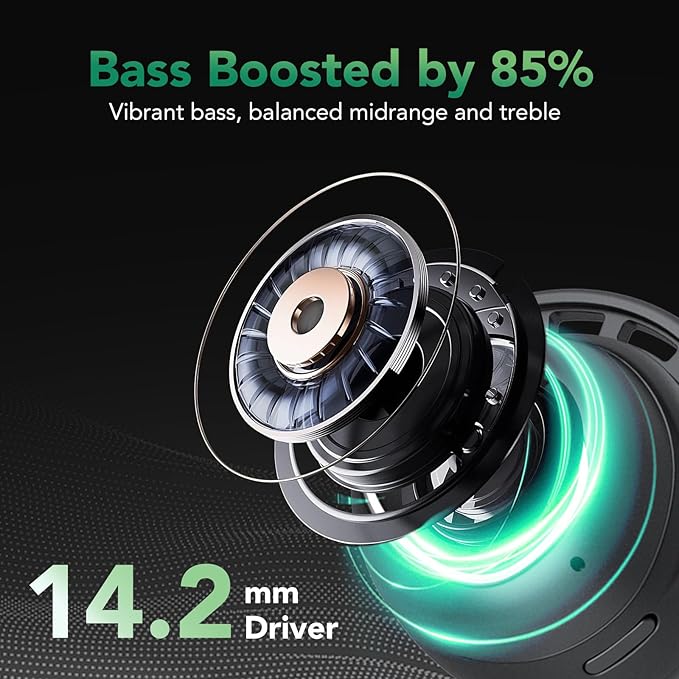 Tiksounds Ear Buds Mini Wireless Earbuds, Bluetooth 5.3 Headphones Bass Stereo, 60H Playtime Noise Cancelling Earbuds with 4 Mic, IP8 Waterproof Lightweight in Ear Earphones for Workout/Running