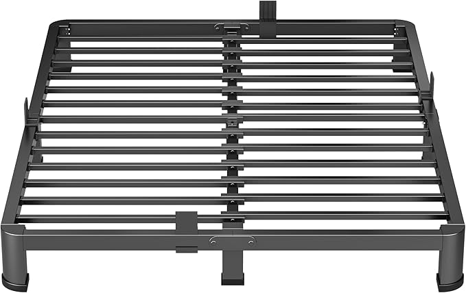 4 Inch Full Heavy Duty 3500 lbs Bed Frame with Round-Corner Legs & Anti-Squeak Design – Quick Assembly Metal Platform, No Box Spring Needed