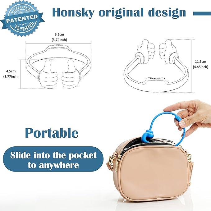 Honsky Thumbs up Cell Phone Stand Holder, Ok Stand Tablet Stand Cradle for Desk Desktop Smartphone Cellphone Mobile Phone Tablets - Universal Adjustable Flexible - Light Blue/Light Yellow