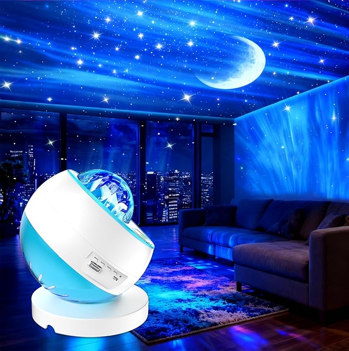 Northern Lights Projector Galaxy Projector for Bedroom, 3 HD projection lenses,16-Color Moon Light,USD&Bluetooth Speaker Str Projector Galaxy Lights, Ambient Lighting,Lights for Bedroom Gifts for Boys