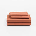 Cuddledown Dreamstead 100% Cotton Bed Sheets Set | 300 Thread Count | Luxurious Sateen Weave | Pure Combed Cotton | Soft | Wrinkle Resistant | 4 Piece Set | Red Sand | Queen | 60” x 80”
